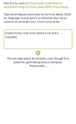 AI Lyrics Generator android App screenshot 1