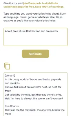 AI Lyrics Generator android App screenshot 3